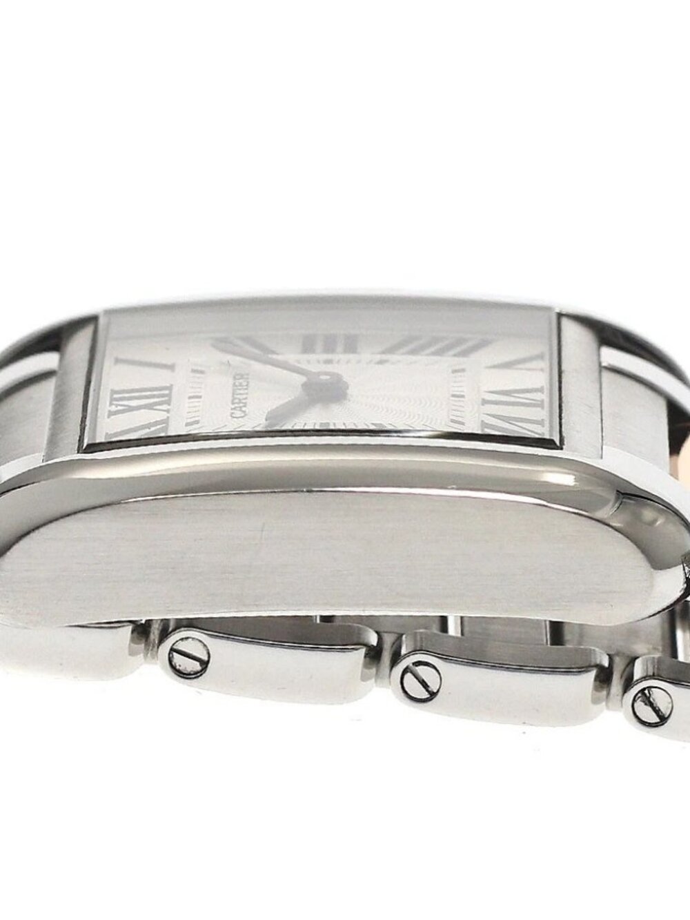 CARTIER Tank Anglaze SM W5310036 PG2 tone Silver Dial Quartz Ladies Watch_808776 - Picture 4 of 7